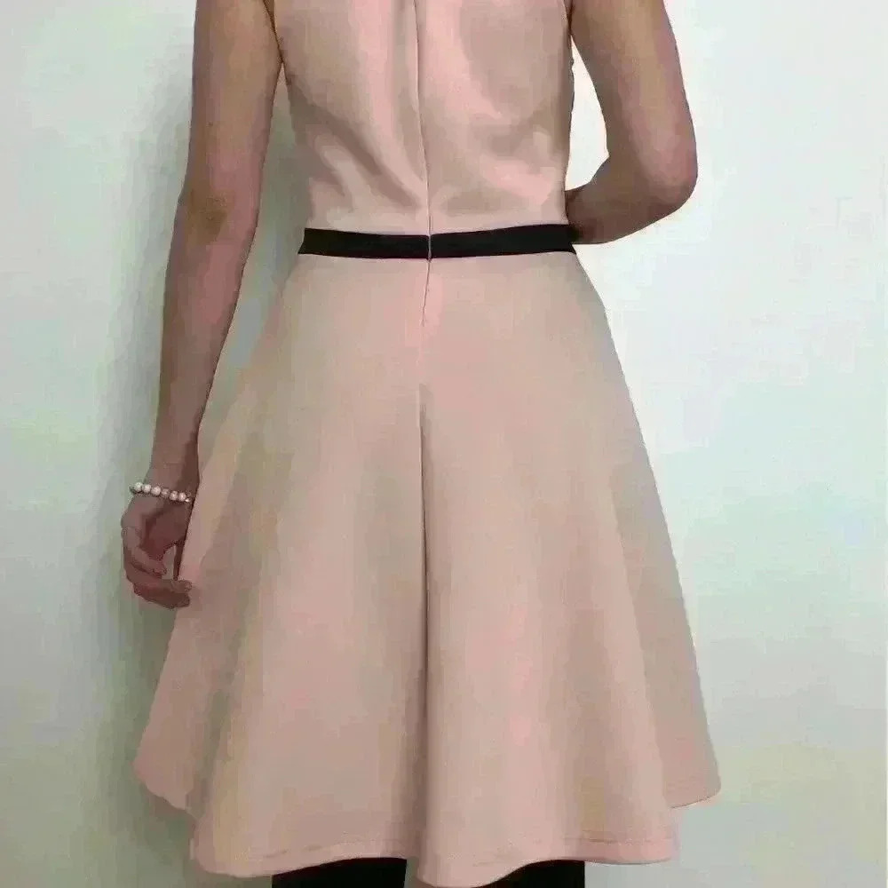 Peach Dress with Black Lace - Picture 5 of 8